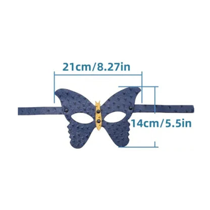 Butterfly mask with dimensions showing width and height