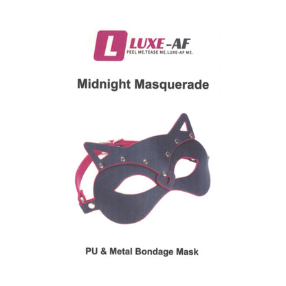Luxe-AF Midnight Masquerade Cat Mask in retail packaging