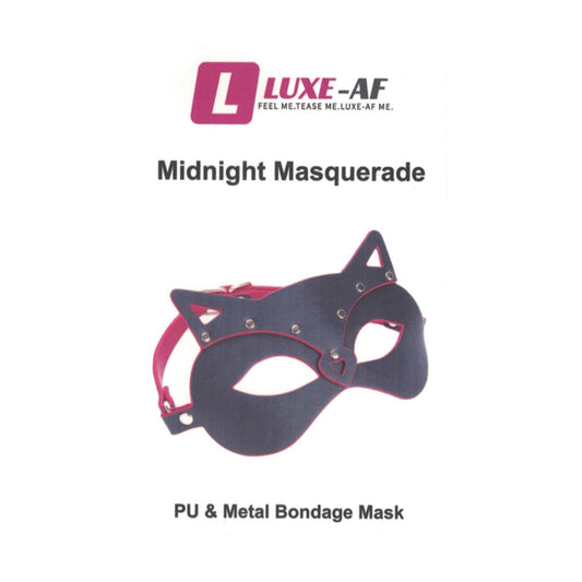 Luxe-AF Midnight Masquerade Cat Mask in retail packaging