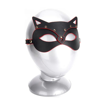 Cat mask displayed on mannequin head showing fit