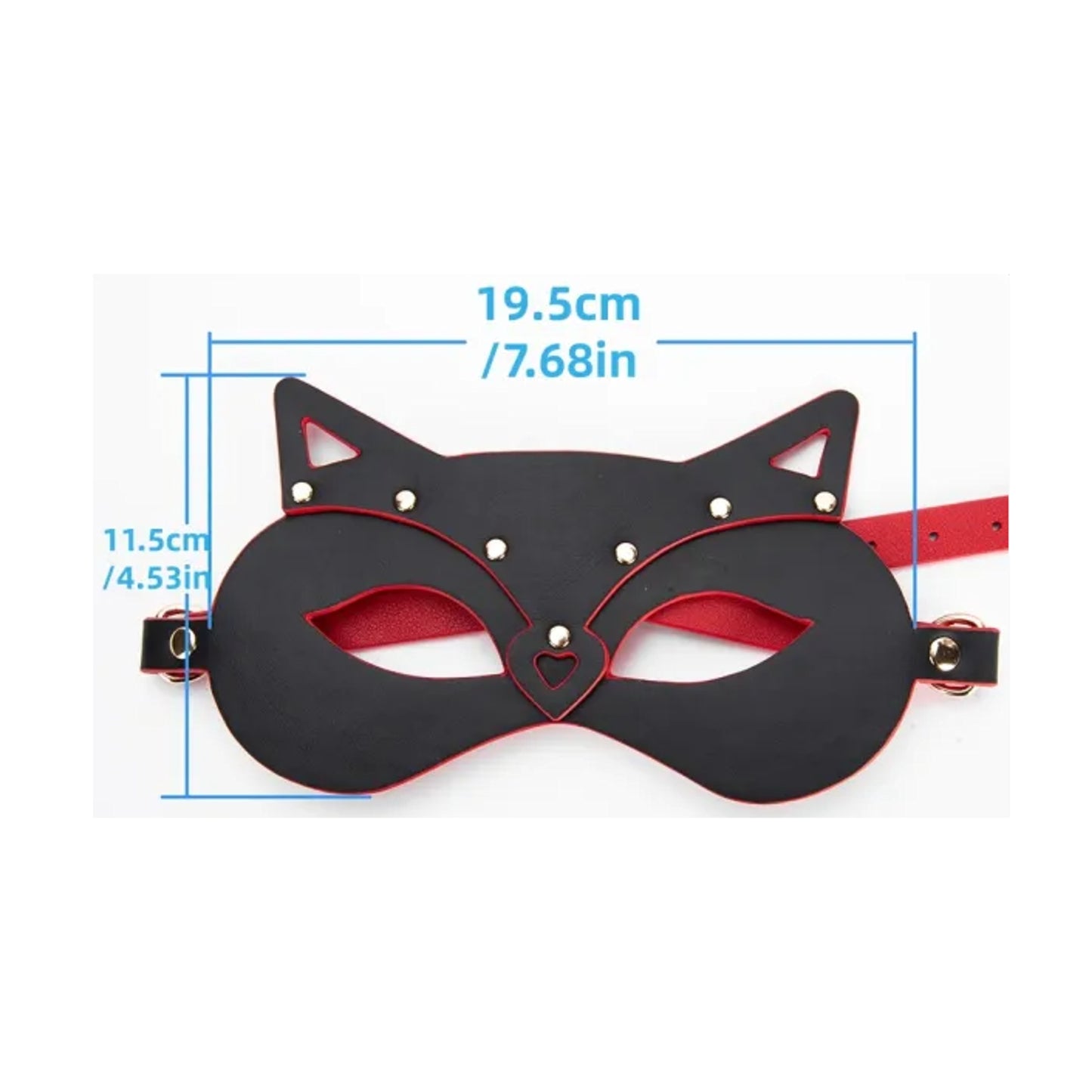 Dimensions image showing mask measurements and sizing