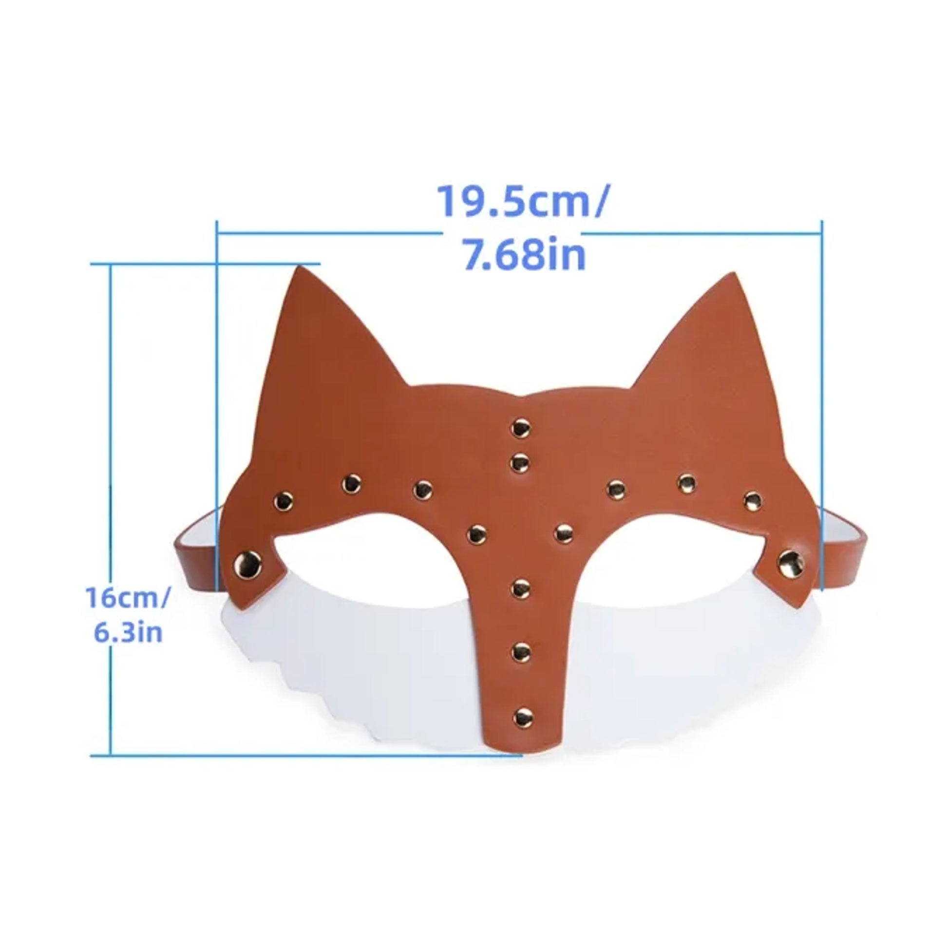 Dimensions image showing mask measurements and sizing