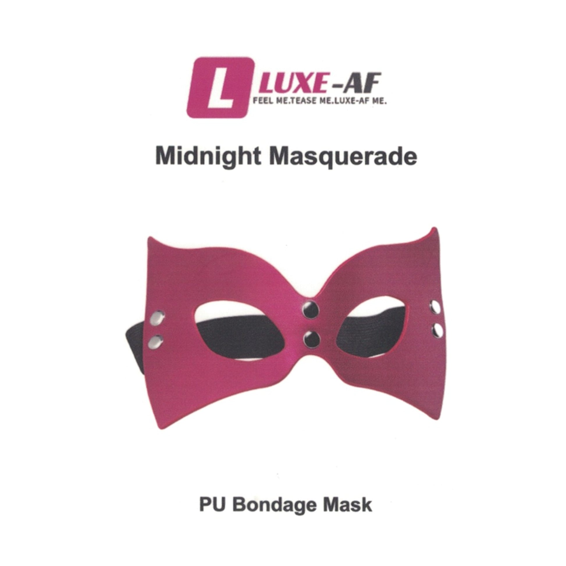Luxe-AF Midnight Masquerade Venetian Mask retail packaging