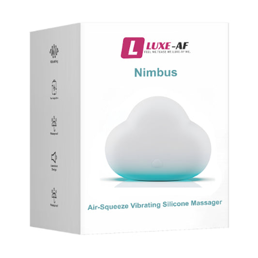 Luxe-AF Nimbus Air Squeeze Vibrating Massager in packaging