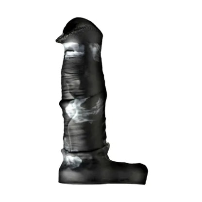 Side view of black and grey textured penis sleeve