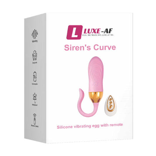 Luxe-AF Siren's Curve Remote Control Vibrating Egg in packaging