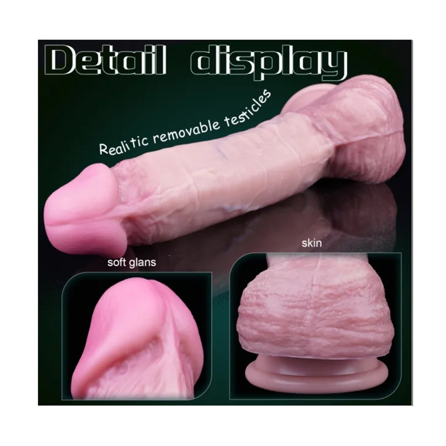 Close-up feature graphic showing movable skin and details