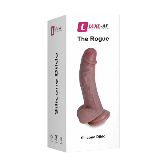 Luxe-AF The Rogue 8.1 Inch Silicone Dildo Flesh in retail packaging
