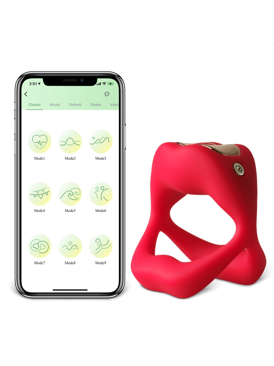 Luxe-AF Red Rogue App Control Cock Ring