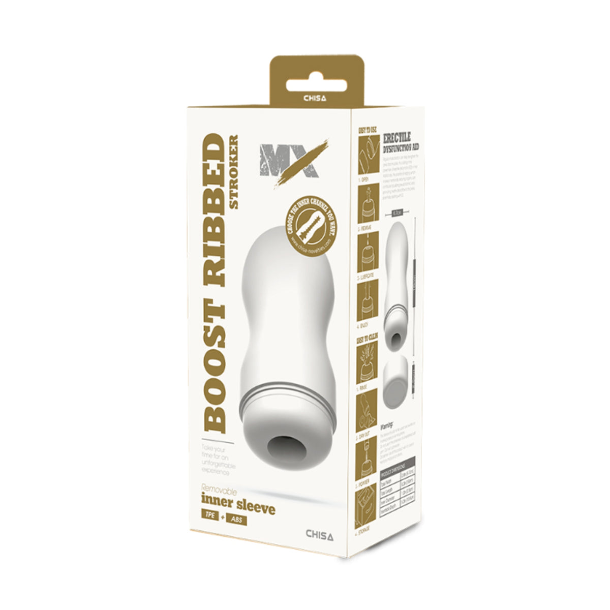 MX Boost Ribbed Stroker in retail packaging