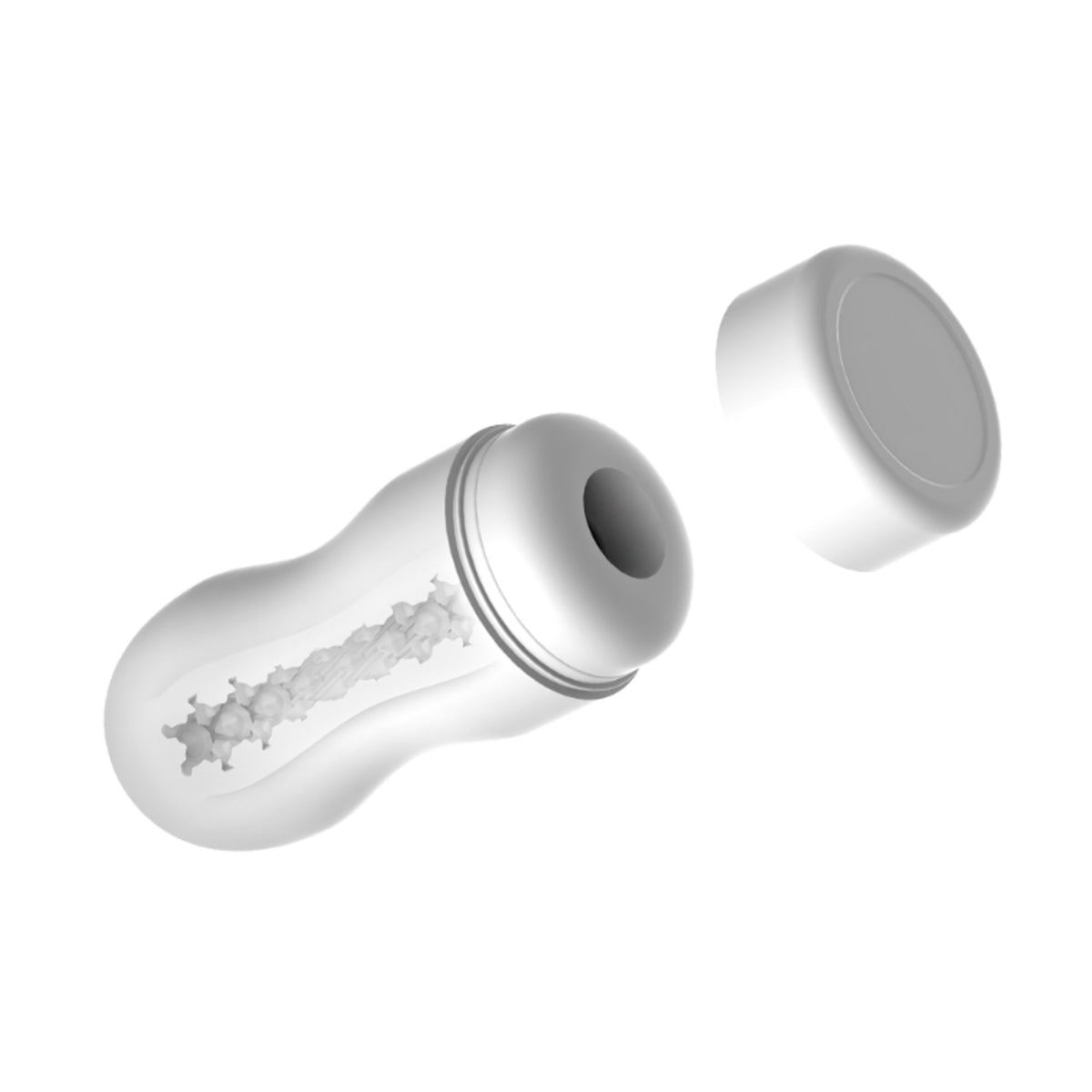 Stroker with textured interior and removable cap