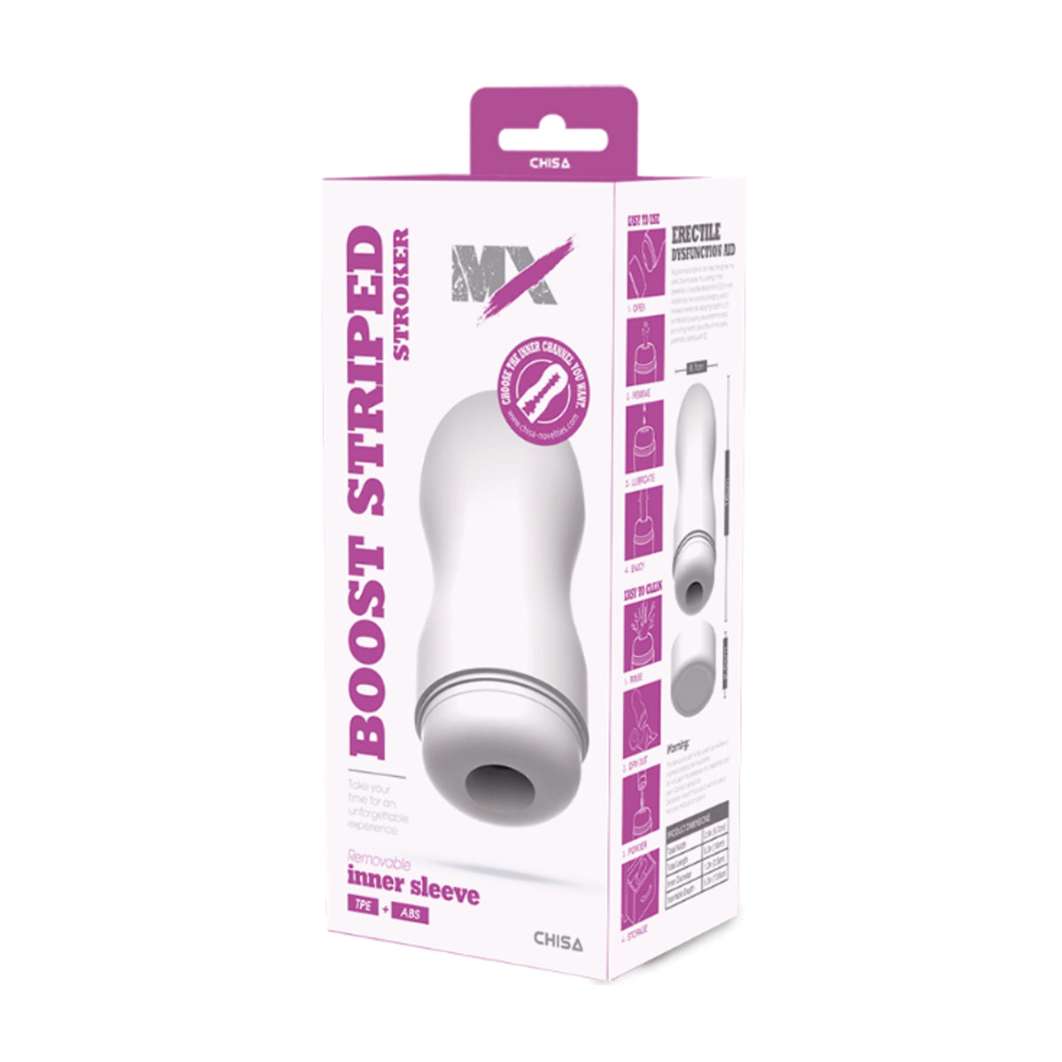 MX Boost Striped Stroker in retail packaging