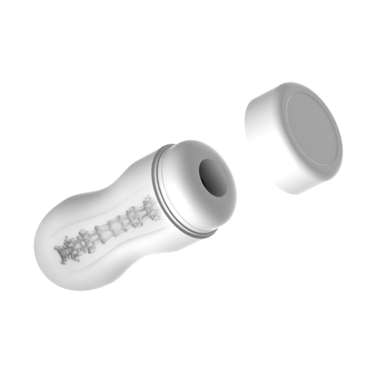 Striped stroker with removable end cap