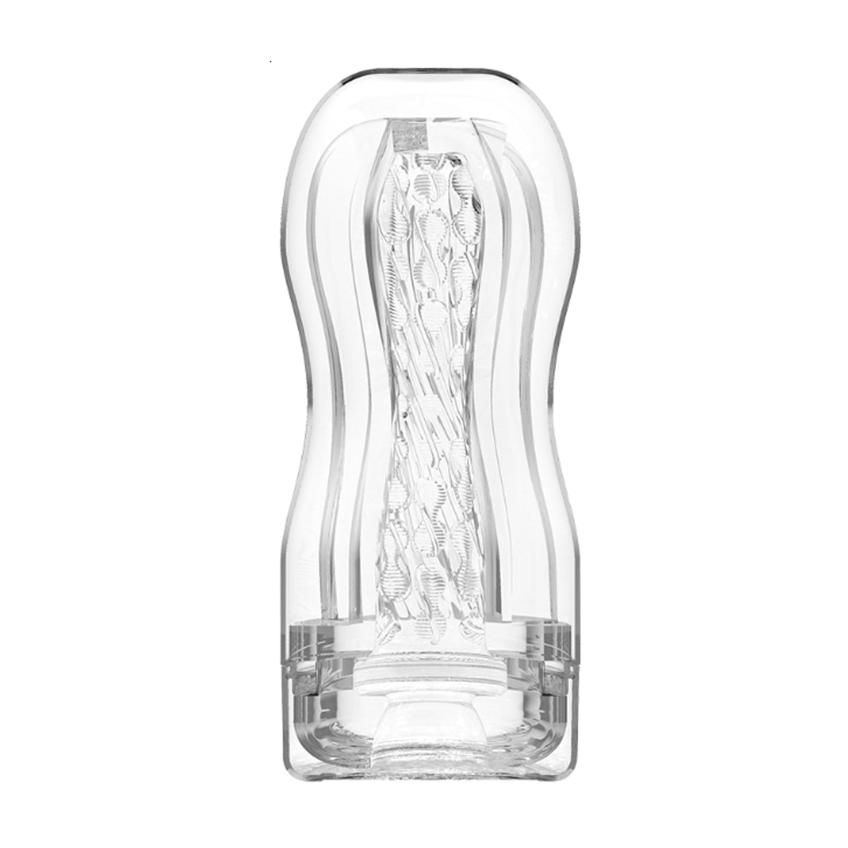 Clear masturbator with textured interior