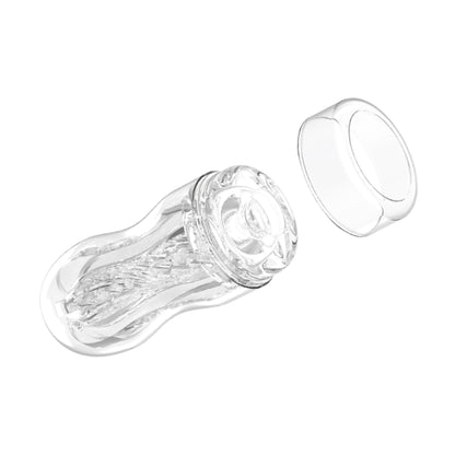 Transparent stroker with removable end cap