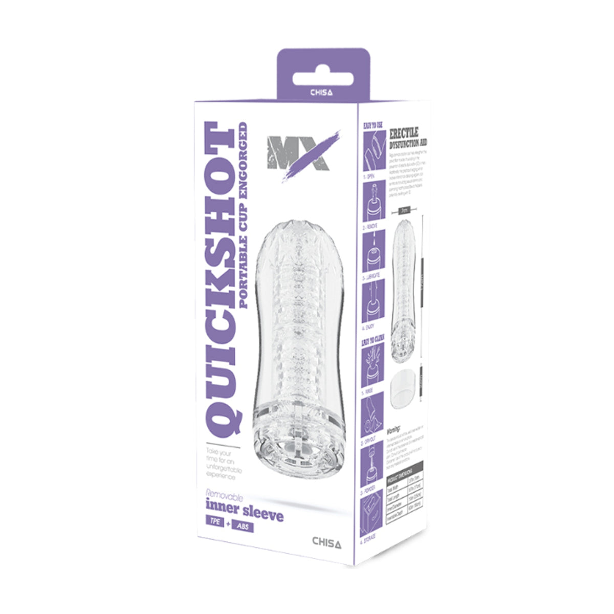 MX Quickshot Portable Engorged Cup in retail packaging