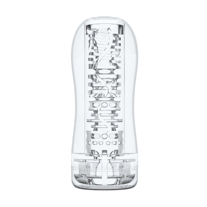 Clear stroker showing textured internal sleeve