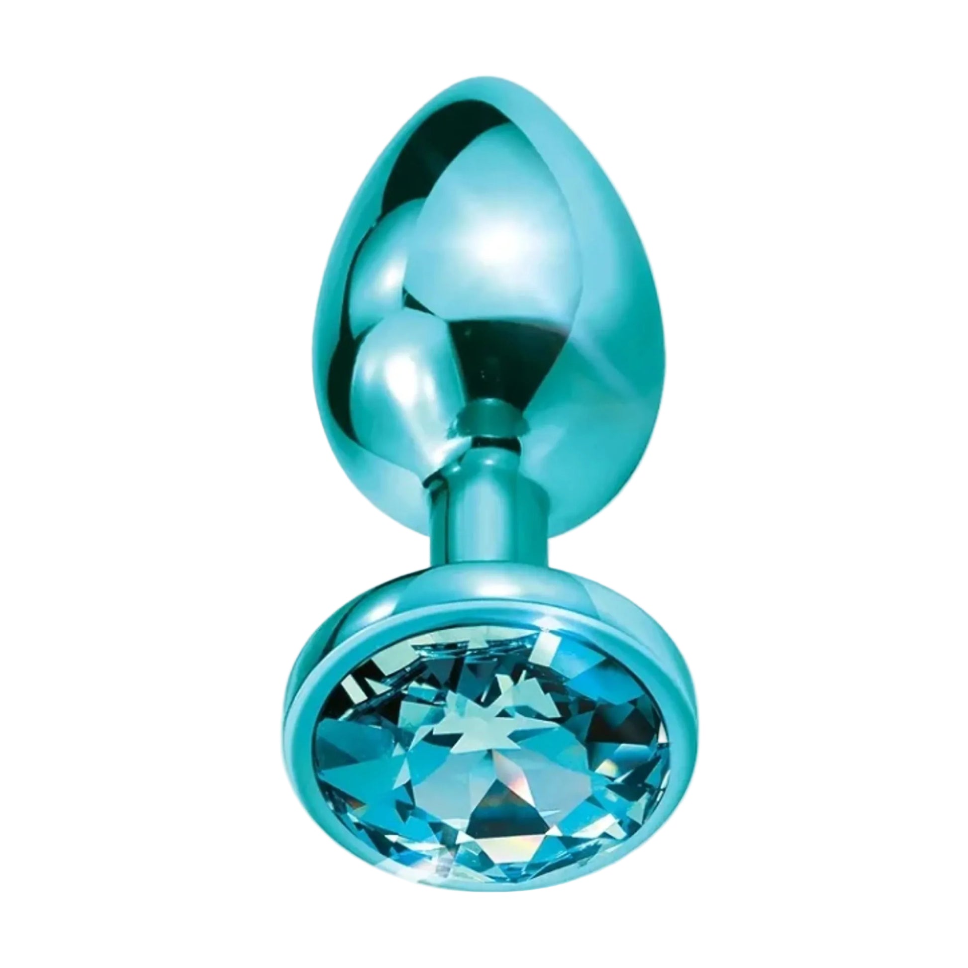 Metal Round Anal Plug Blue Large product view