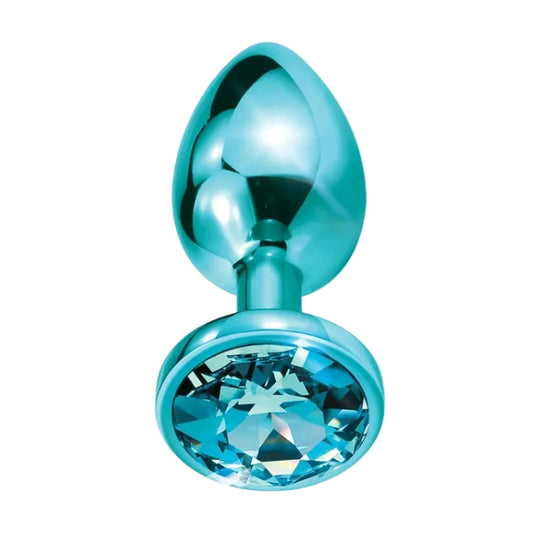 Metal Round Anal Plug Blue Large product view