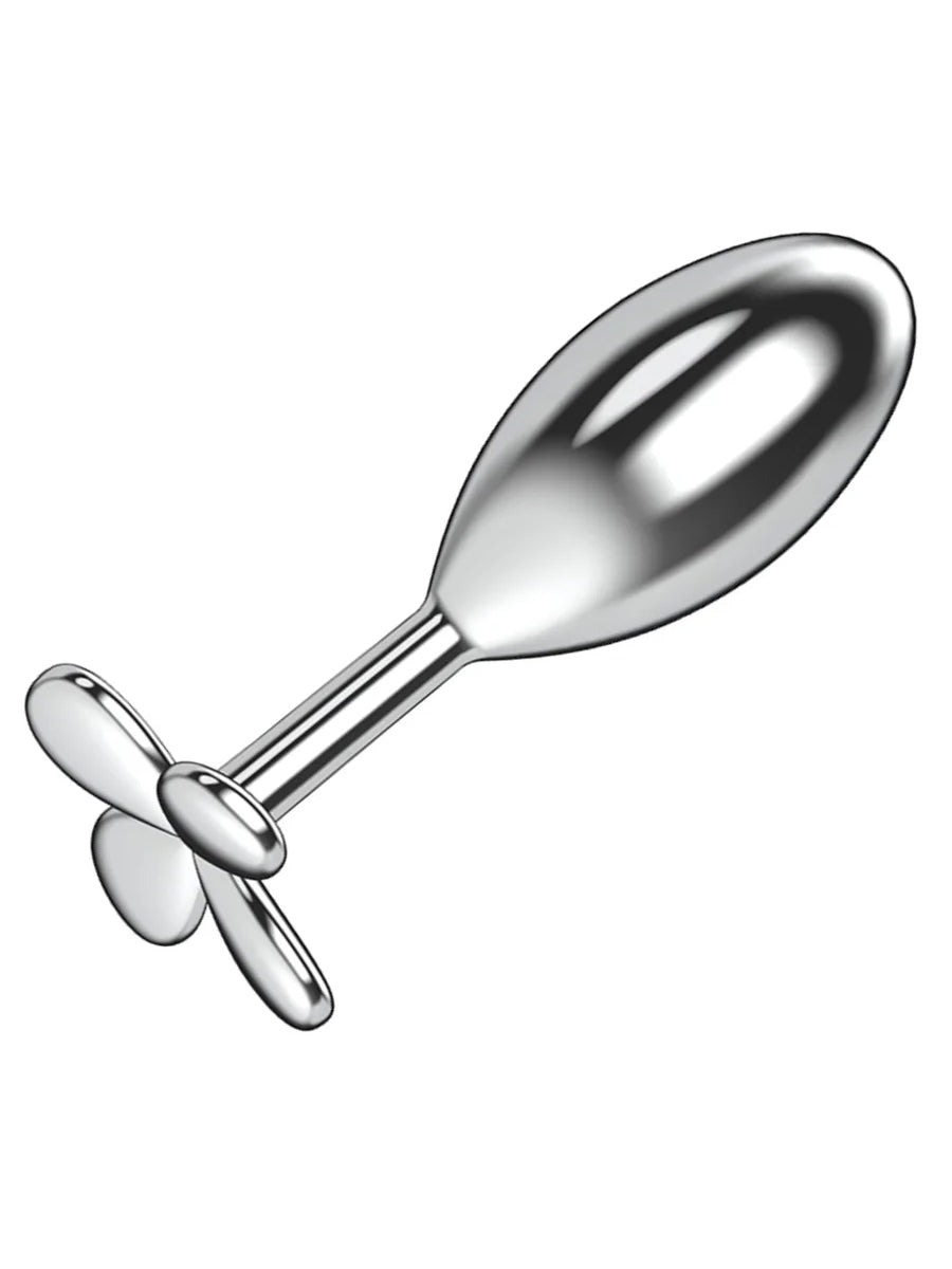 Metal Four Leaf Clover Anal Plug Chrome Small