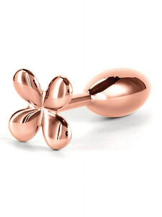 Metal Four Leaf Clover Anal Plug Rose Gold Small