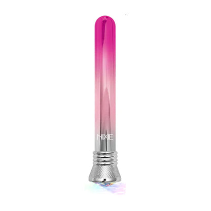 Full view of pink to silver ombre vibrator design