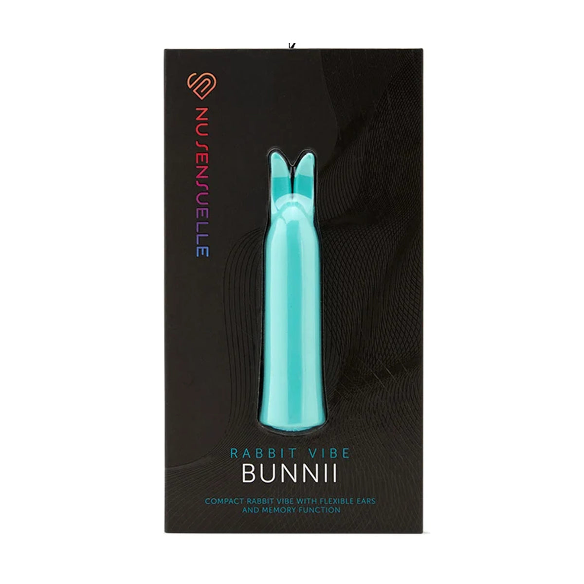 Nu Sensuelle Bunnii Rabbit Vibrator Blue in retail packaging