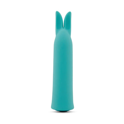 Front view showing blue silicone body and flexible bunny ears