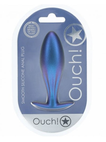 Ouch! Smooth Oval Silicone Anal Plug Blue 1