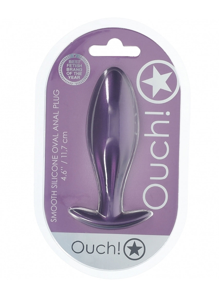 Ouch! Smooth Oval Silicone Anal Plug Purple 1