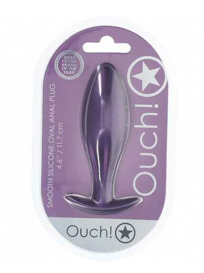 Ouch! Smooth Oval Silicone Anal Plug Purple 1