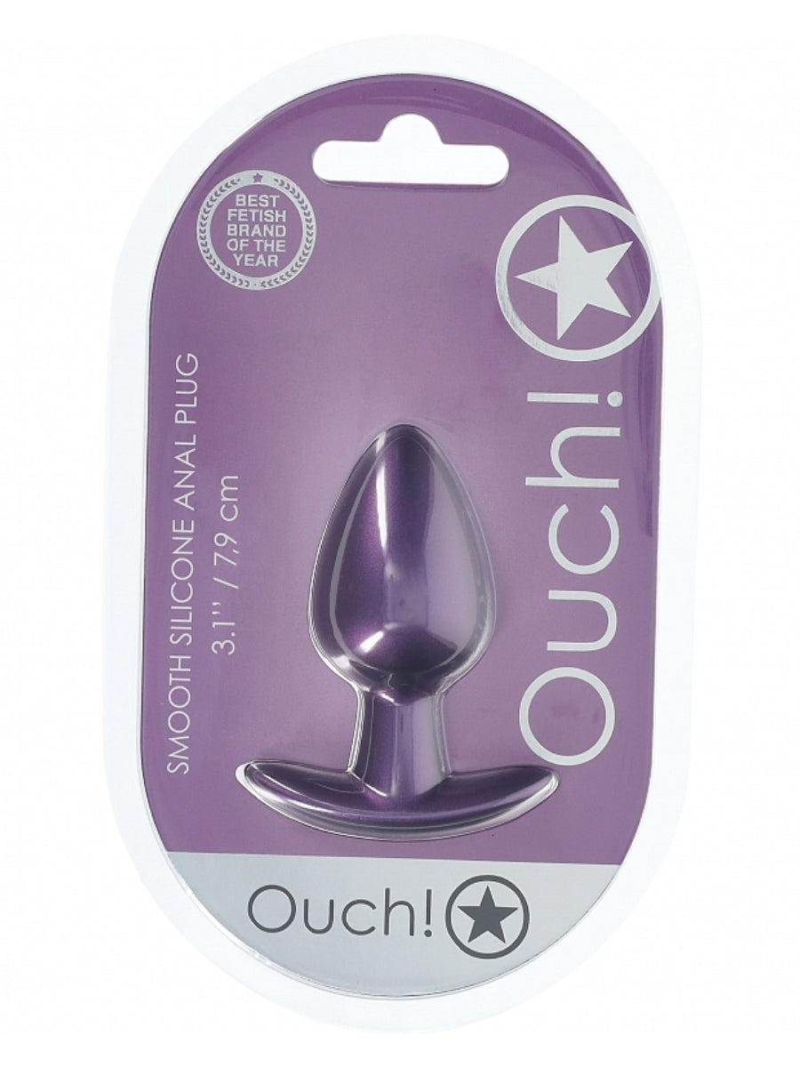 Ouch! Smooth Silicone Anal Plug Medium Purple 1