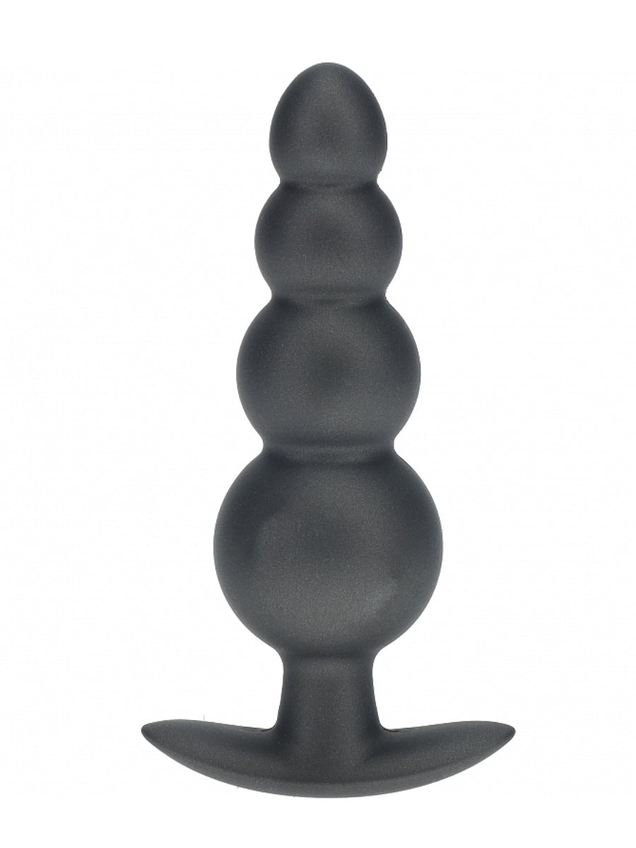 Ouch! Smooth Beaded Silicone Anal Plug Gunmetal 2
