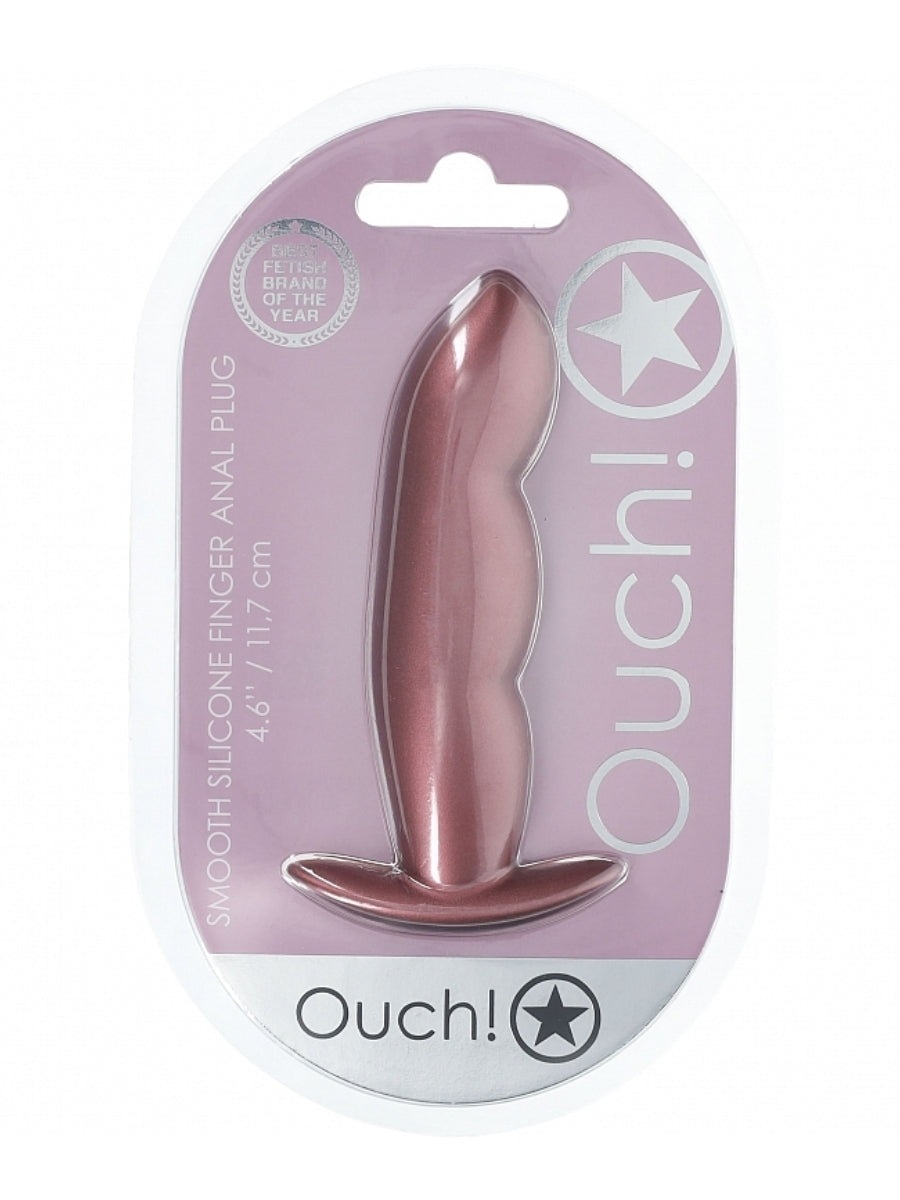 Ouch! Smooth Finger Silicone Anal Plug Rose Gold 1