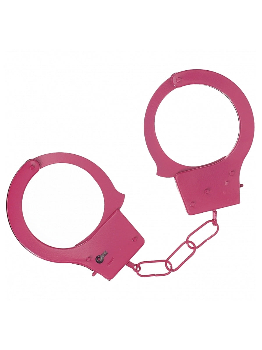 Ouch! Classic Metal Hand Cuffs Hot Pink