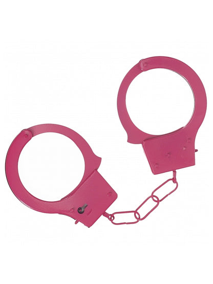 Ouch! Classic Metal Hand Cuffs Hot Pink