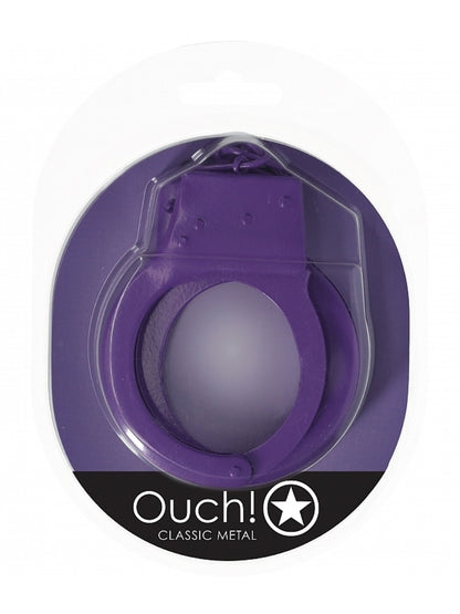 Ouch! Classic Metal Hand Cuffs Purple