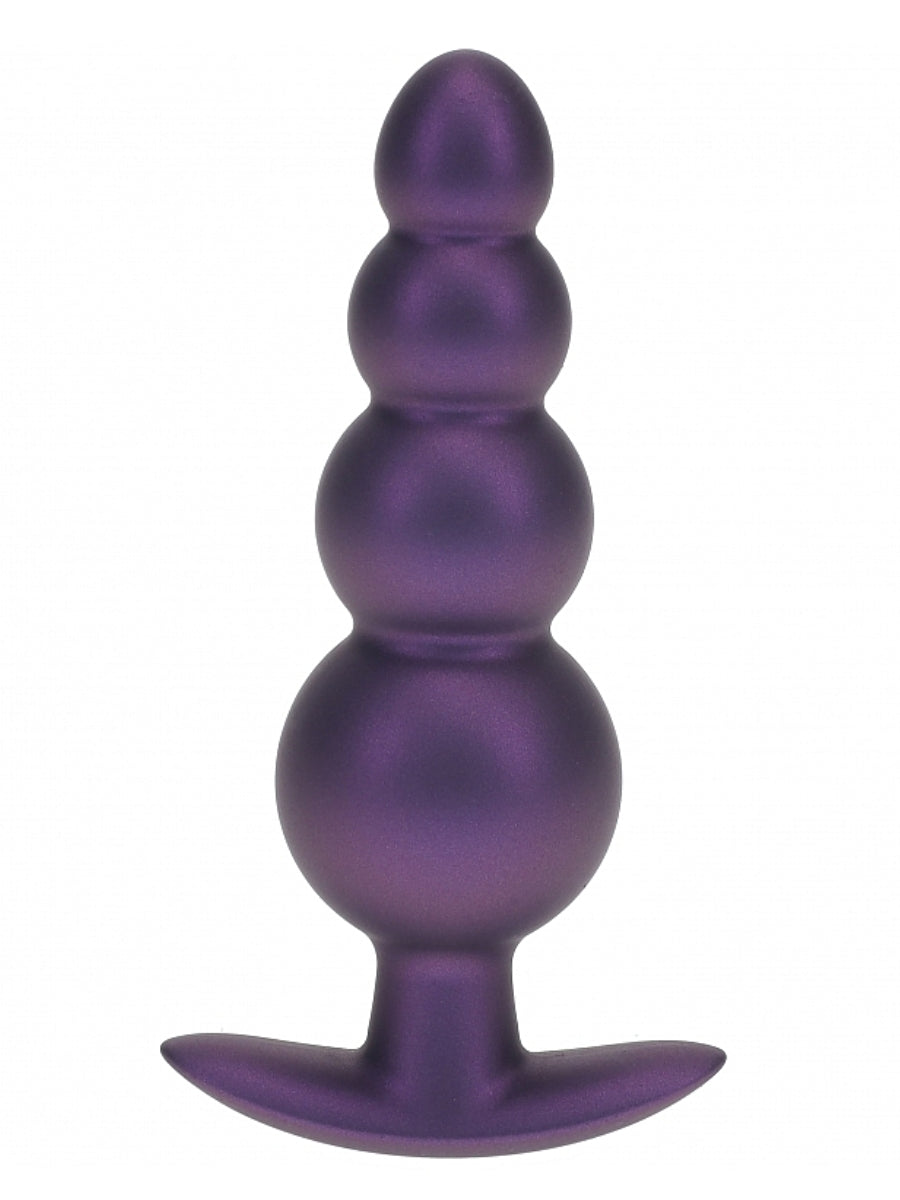 Ouch! Smooth Beaded Silicone Anal Plug Purple