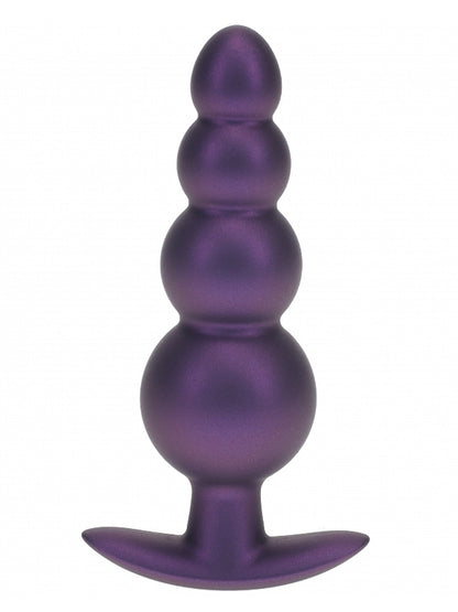 Ouch! Smooth Beaded Silicone Anal Plug Purple
