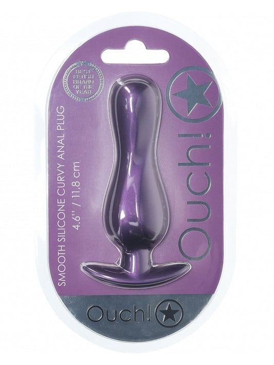 Ouch! Smooth Curvy Silicone Anal Plug Purple