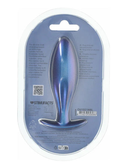Ouch! Smooth Oval Silicone Anal Plug Blue