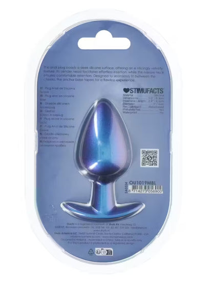 Ouch! Smooth Silicone Anal Plug Large Blue