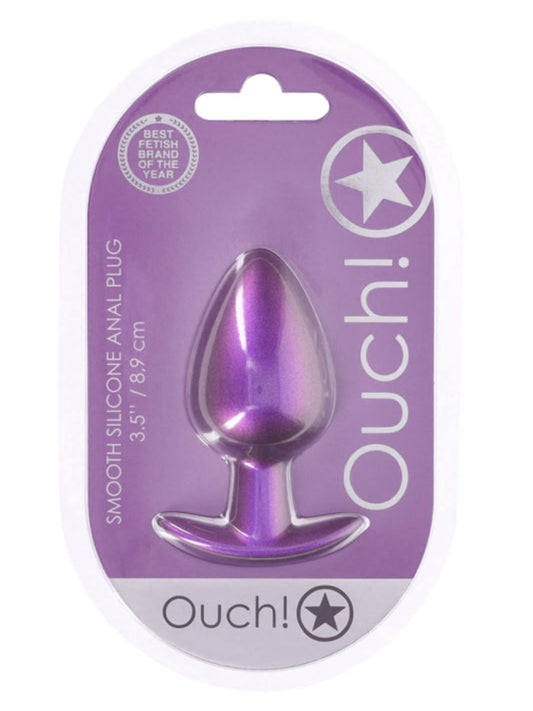 Ouch! Smooth Silicone Anal Plug Large Purple