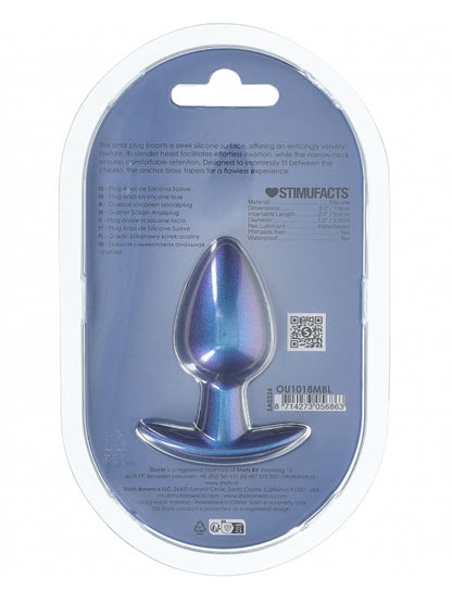 Ouch! Smooth Silicone Anal Plug Medium Blue