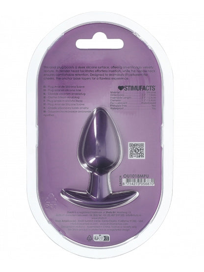 Ouch! Smooth Silicone Anal Plug Medium Purple