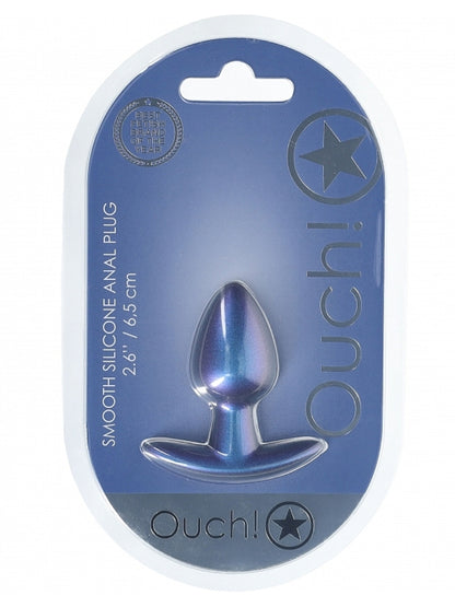 Ouch! Smooth Silicone Anal Plug Small Blue