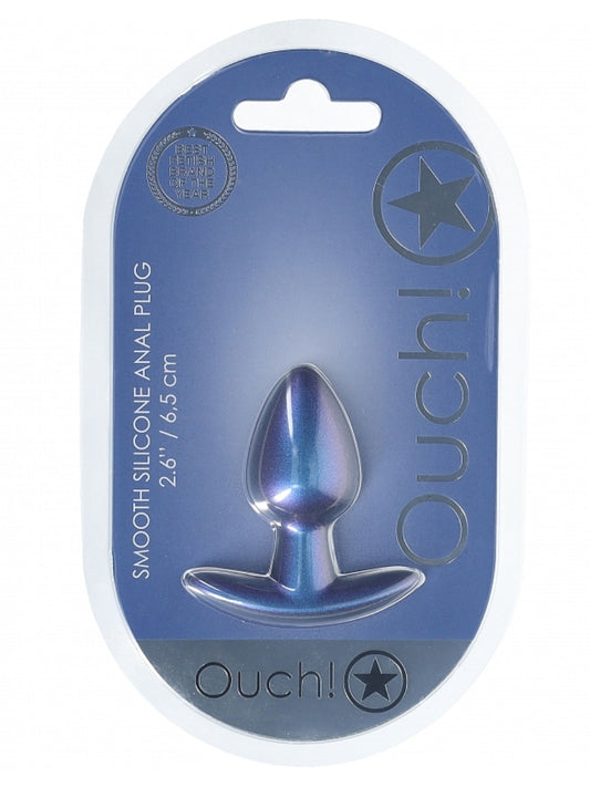 Ouch! Smooth Silicone Anal Plug Small Blue