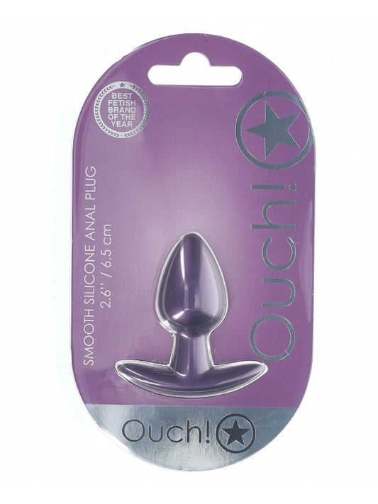 Ouch! Smooth Silicone Anal Plug Small Purple