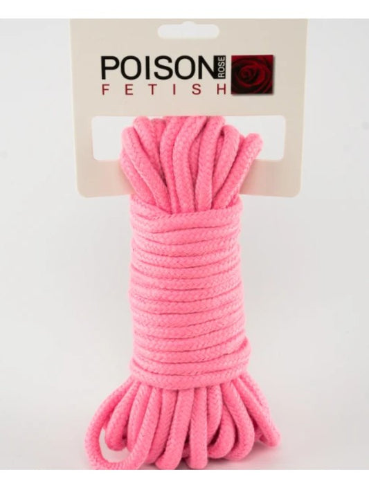 Poison Rose Fetish 10 Metre Cotton Bondage Rope Pink