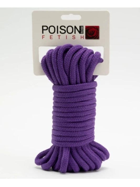 Poison Rose Fetish 10 Metre Cotton Bondage Rope Purple
